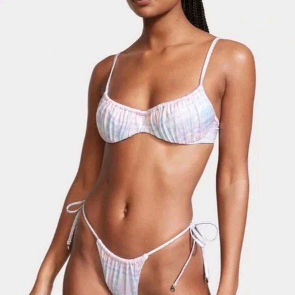 Victorias Secret NWOT Bikini Swim Set Ruched Wicked Push Up And Bottom